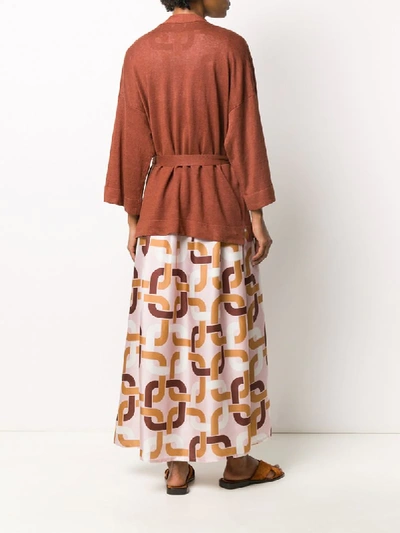 Shop Altea Knitted Kimono-style Cardi-coat In Orange