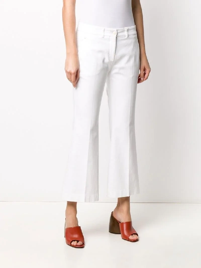 Shop Slowear High-rise Cropped Kick-flare Trousers In White