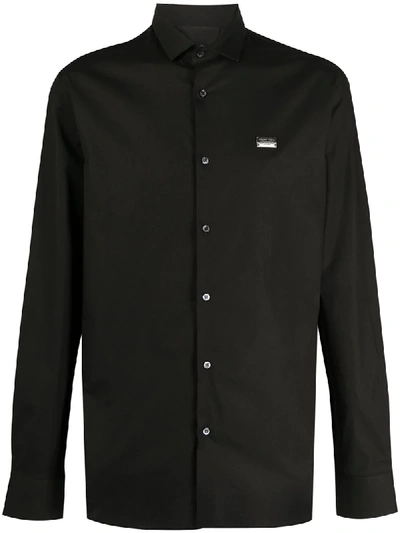Shop Philipp Plein Gothic Platinum-cut Shirt In Black