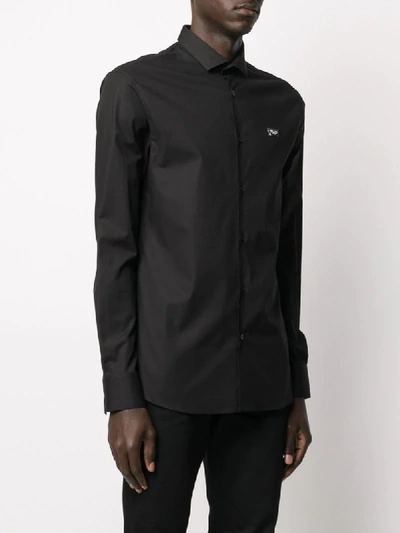 Shop Philipp Plein Gothic Platinum-cut Shirt In Black