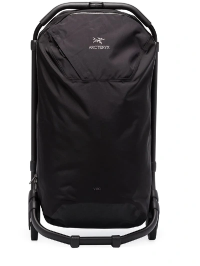 Shop Arc'teryx V80 Rolling Duffle Bag In Black