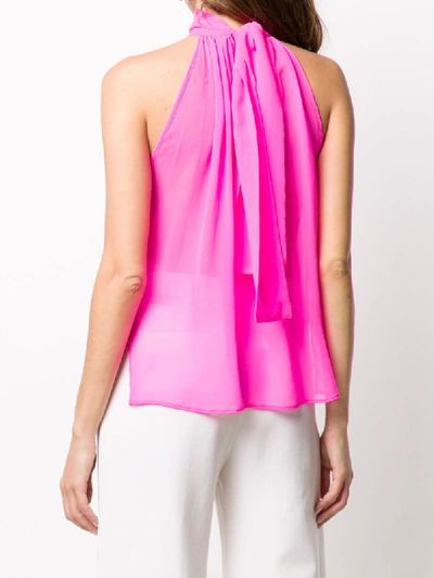 Shop Jejia Sheer High-neck Top In Pink