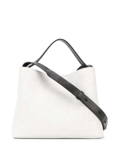 Shop Aesther Ekme Textured Contrast Strap Bag In White