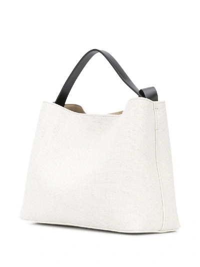 Shop Aesther Ekme Textured Contrast Strap Bag In White