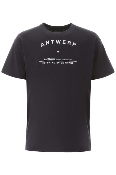 Shop Raf Simons Antwerp T-shirt In Dark Navy (blue)