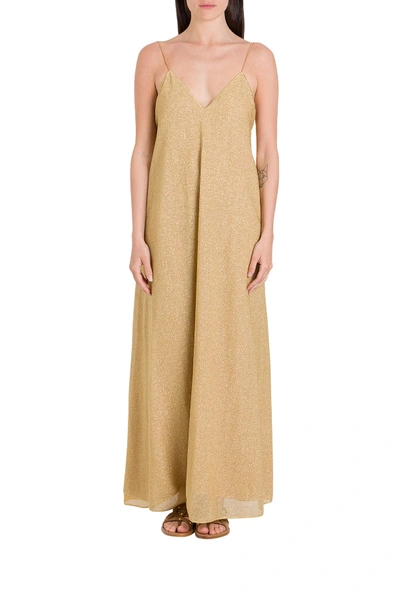 Shop Oseree Lumiere Long Dress In Oro