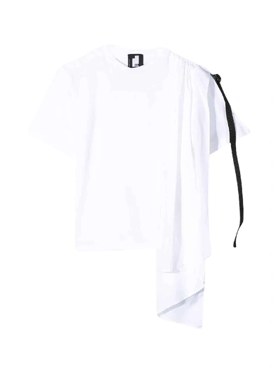 Shop Araia White Draped T-shirt In Bianco