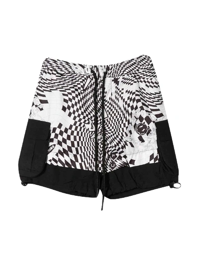 Shop Araia Checked Shorts In Bianco/nero