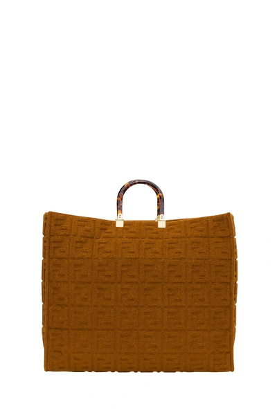 Shop Fendi Sunshine Tote In Marrone