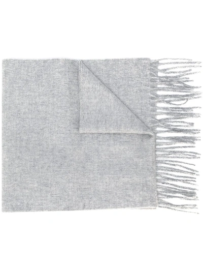 Shop Filippa K Fringe Knit Scarf In 1451 Light Grey Melange