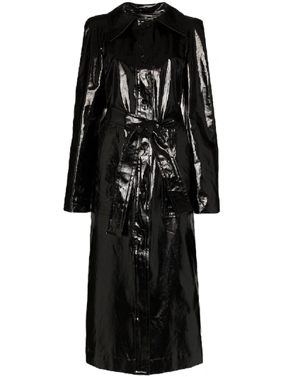 Shop Lemaire Belted Coated Trench Coat In Black