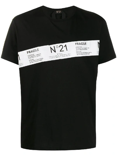 Shop N°21 Printed Detail T-shirt In Black
