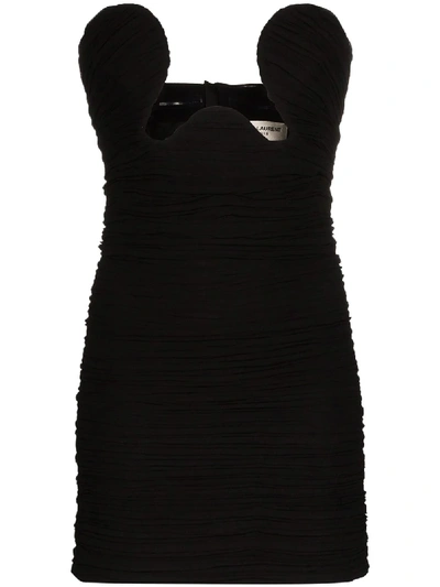 Shop Saint Laurent Cut-out Bustier Mini Dress In Black