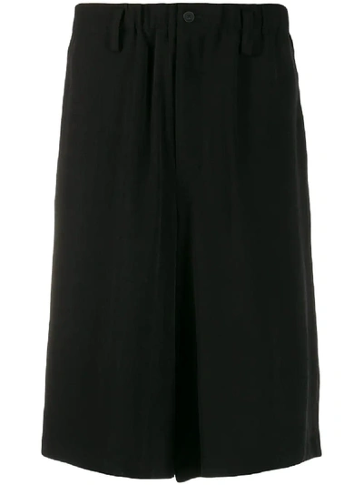 Shop Yohji Yamamoto Wide-leg Bermuda Shorts In Black