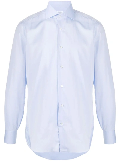 Shop Barba Plain Classic Shirt In Blue