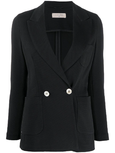 Shop Circolo 1901 Double-breasted Blazer In Black