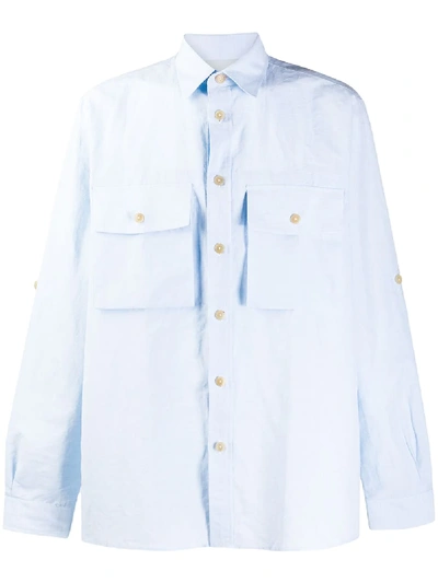 Shop Paul Smith Chest Pocket Cotton Shirt In Blue