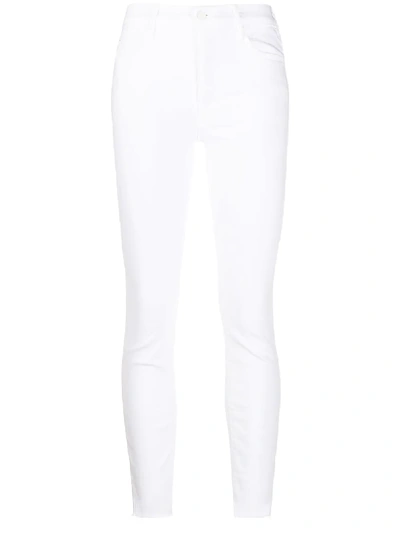 Shop Mother Skinny-jeans Mit Hohem Bund In White