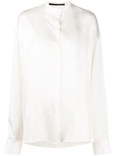 Shop Haider Ackermann Silk-satin Loose Shirt In White