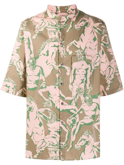 Shop Ferragamo Fountain Of Neptune Print Shirt In Pink