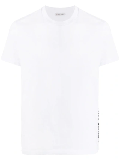 Shop Moncler Embroidered Logo T-shirt In White