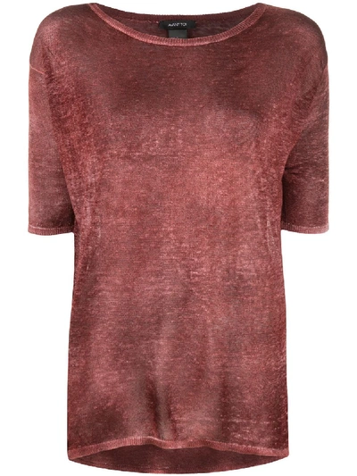 Shop Avant Toi Fine Knit T-shirt In Brown