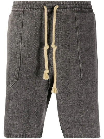 Shop Nanushka Textured Style Drawstring Waist Shorts In Grey