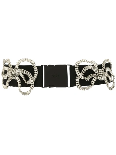 Shop N°21 Embellished Bow Belt In Black