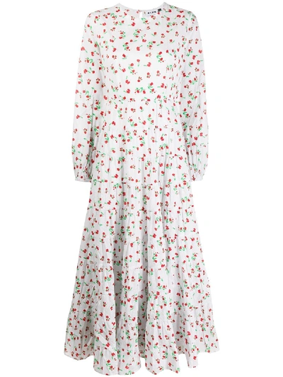 Shop Rixo London Long Sleeve Ditsy Floral Print Dress In White