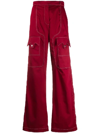 Shop Thebe Magugu Utility Cargo Pants In Red
