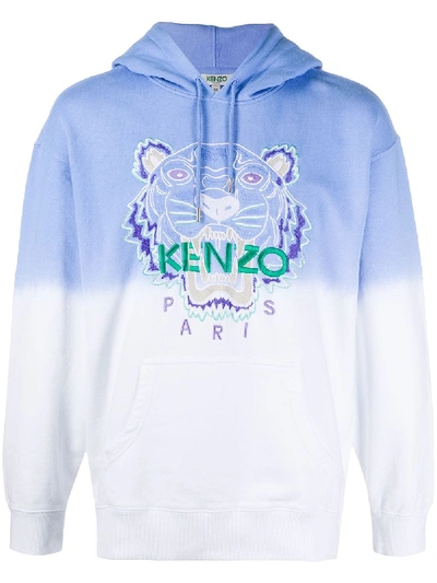 Shop Kenzo Tiger Gradient Hoodie In Blue