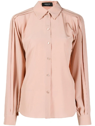 Shop Rochas Pleat-details Loose Shirt In Pink
