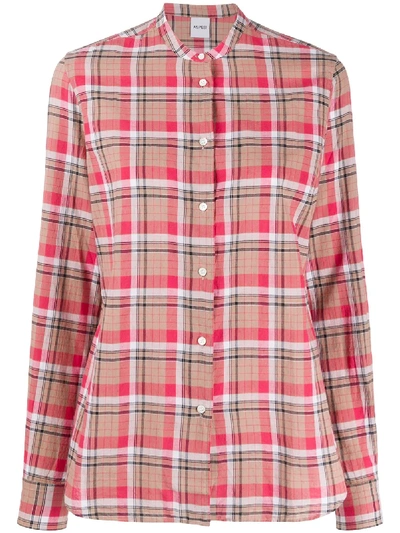Shop Aspesi Checked Long-sleeve Shirt In Red