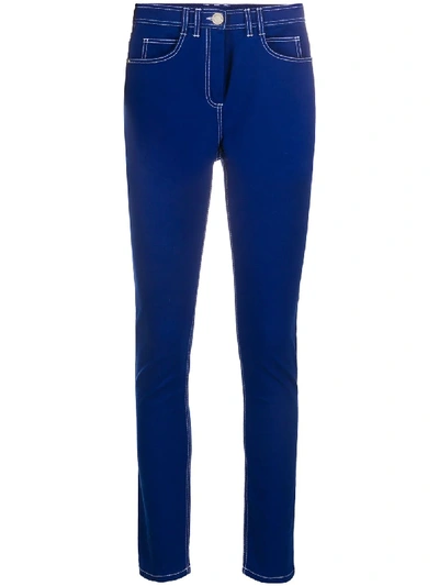 Shop Balmain High-waist Skinny Jeans In Blue