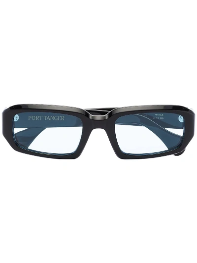 Port Tanger Mektoub Rectangular-frame Sunglasses In Black