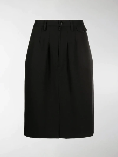 Shop Random Identities Officer Contrast Panel Skirt In Black