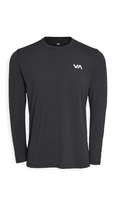 Shop Rvca Sport Va Sport Vent Long Sleeve Tee In Black