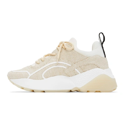 Shop Stella Mccartney Beige Linen Eclypse Sneakers In K902 Natura