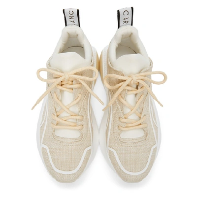 Shop Stella Mccartney Beige Linen Eclypse Sneakers In K902 Natura