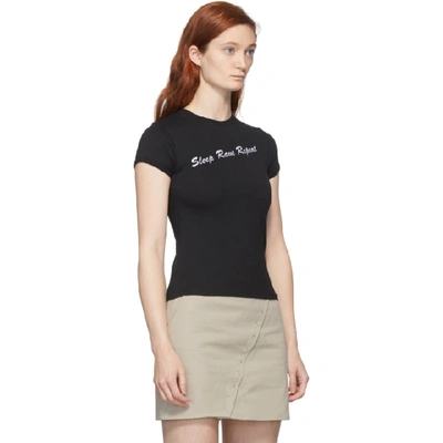 Shop Coperni Black Glitter 'eat Sleep Rave' Fitted T-shirt