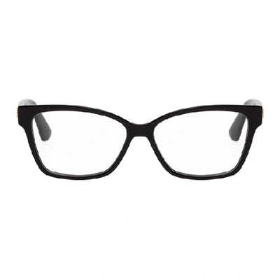 Shop Gucci Black Rectangular Gg Glasses In 001 Black