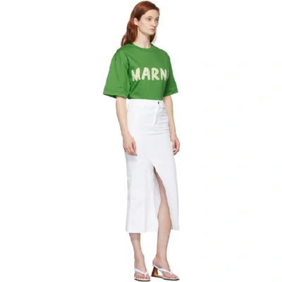 Shop Marni White Cotton Skirt In 00w01 White