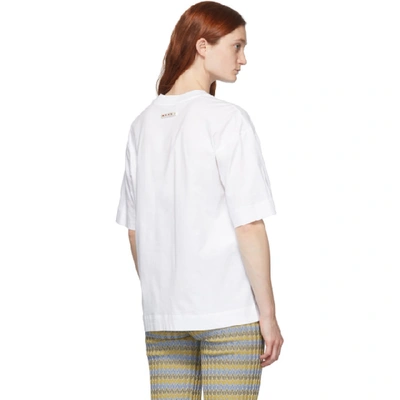 Shop Marni White Logo T-shirt In Low01 White