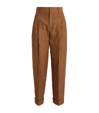 Shop Chloé Wool Pinstripe Trousers