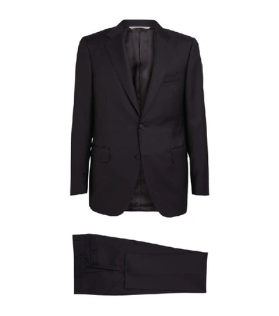 Shop Canali Wool 2-piece Suit In Navy