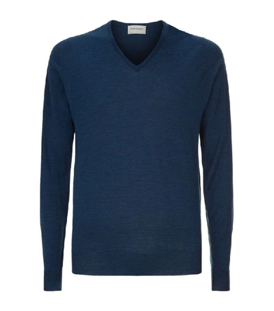 Shop John Smedley Merino Wool V-neck Blenheim Sweater