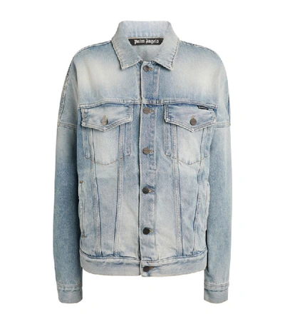 Shop Palm Angels Logo Denim Jacket