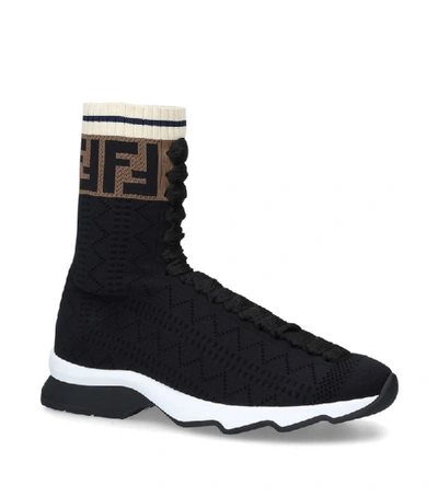 Shop Fendi Openwork Sock Sneakers