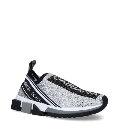 Shop Dolce & Gabbana Crystal Sorrento Sneakers In White