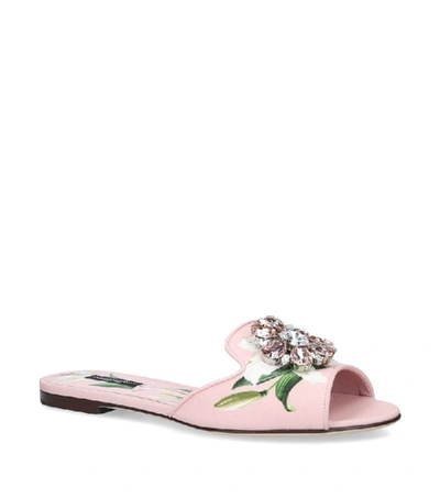 Shop Dolce & Gabbana Embellished Lilium Slides